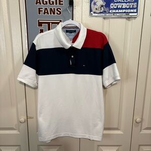 Tommy Hilfiger Polo Shirt - Red, Blue, and White